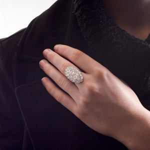 Antique French Diamond Plaque Ring