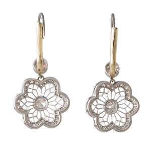 Antique Diamond Flower Earrings