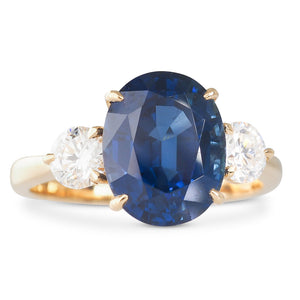 Sapphire & Diamond Three Stone Ring
