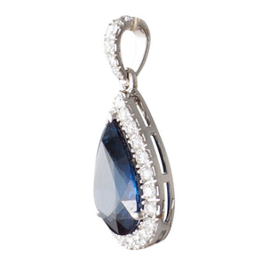 Unheated Sapphire & Diamond Pendant