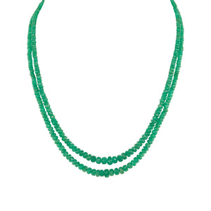 Double Strand of Emerald Beads