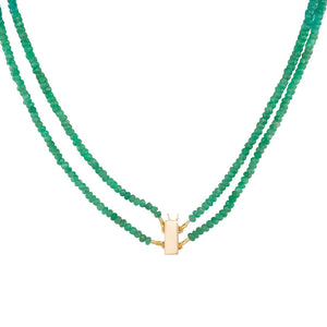 Double Strand of Emerald Beads