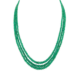 Triple Strand Emerald Beads