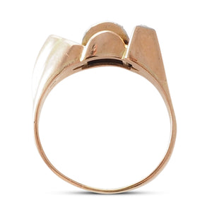 Retro Two Tone Diamond Ring