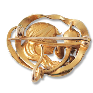 Art Nouveau Enamel Brooch