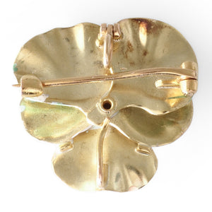 Enamel Pansy Brooch