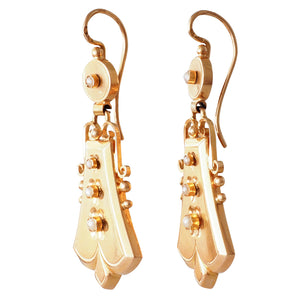 Antique Earrings with Seed Pearls