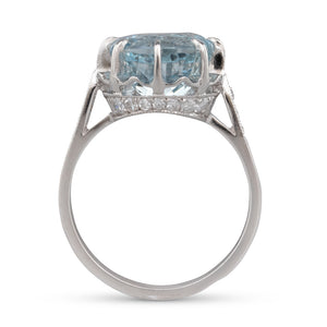 Aquamarine and Diamond Ring
