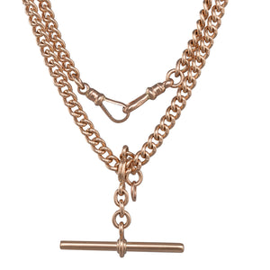 A Rose Gold Curb Link Albert