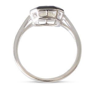 Onyx and 1.03ct Diamond Ring
