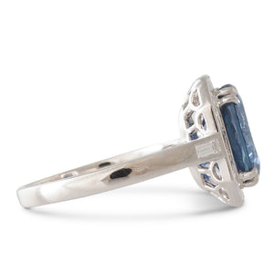 Sapphire and Baguette Diamond Ring