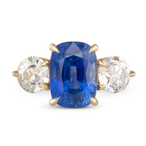 Sri Lankan Sapphire & Diamond Ring