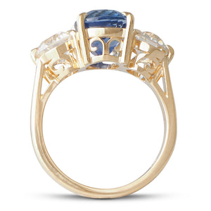 Sri Lankan Sapphire & Diamond Ring