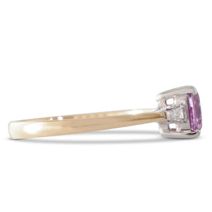 Unheated Pink Sapphire Diamond Ring