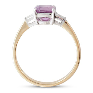 Unheated Pink Sapphire Diamond Ring