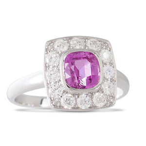 Pink Sapphire Cluster Ring