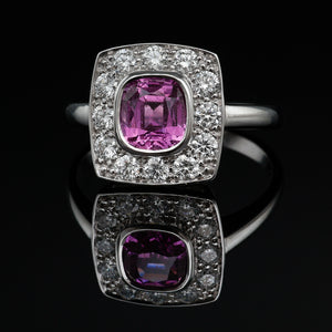 Pink Sapphire Cluster Ring