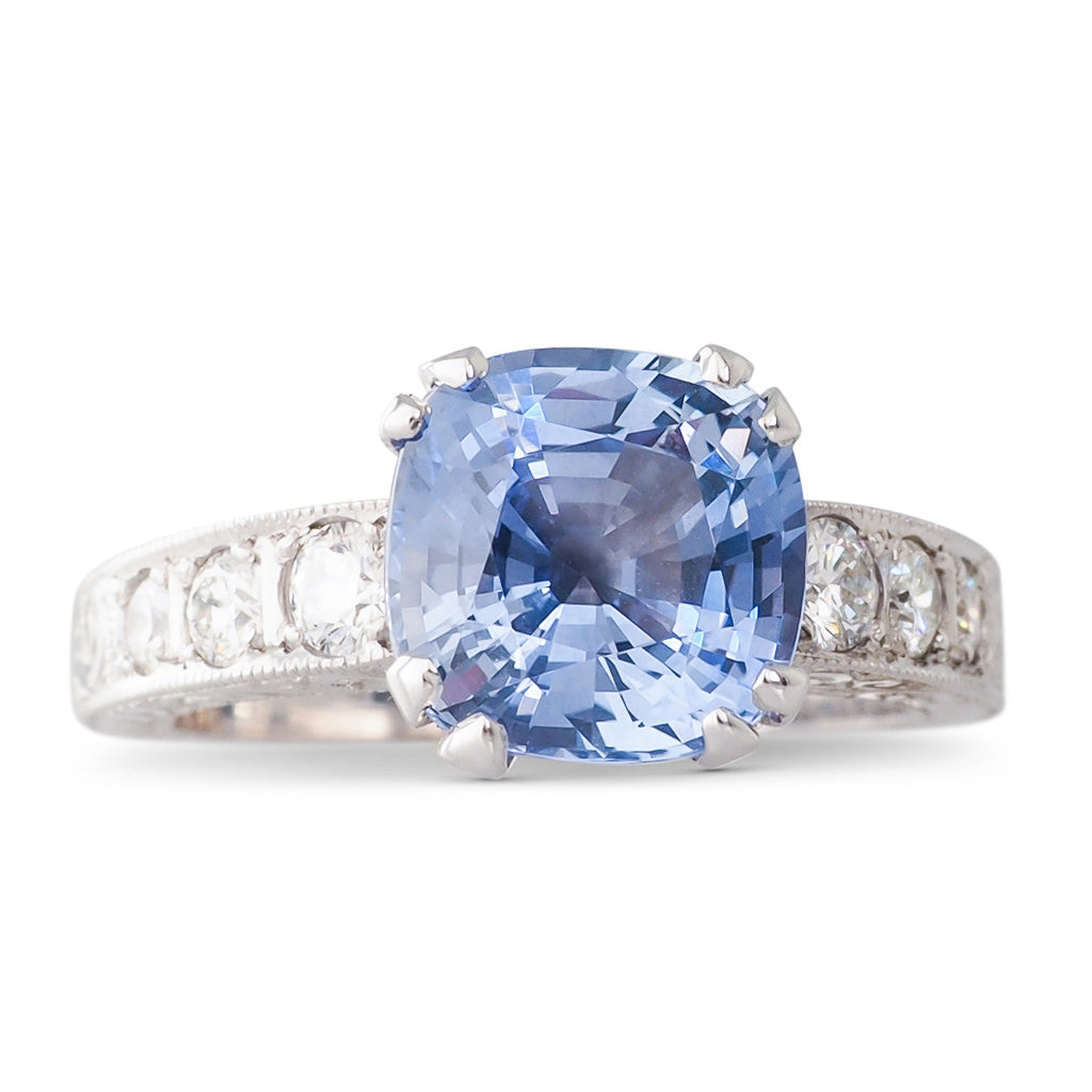 Sri Lankan Sapphire & Diamond Ring