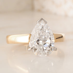 2.23ct Pear Cut Diamond Solitaire