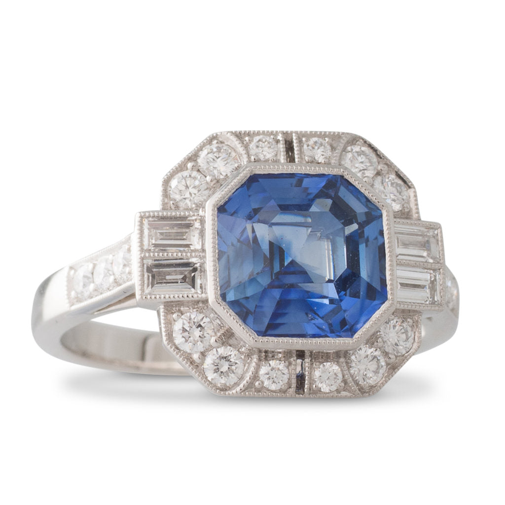 Sri Lankan Sapphire & Diamond Ring