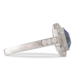 Sri Lankan Sapphire & Diamond Ring
