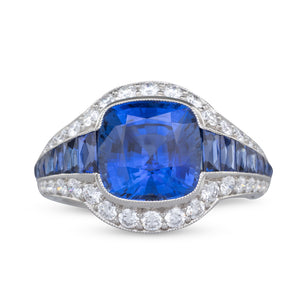 4.52ct Sapphire & Diamond Ring