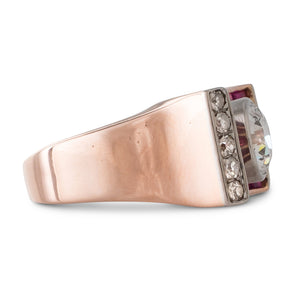 Retro Ruby and Diamond Ring