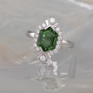 Tourmaline and Diamond Ring