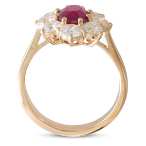 Unheated Ruby and Diamond Ring