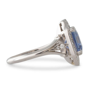 Platinum Sapphire and Diamond Ring