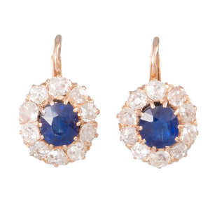 Antique Sapphire & Diamond Earrings