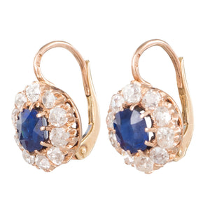 Antique Sapphire & Diamond Earrings