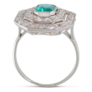 Art Deco Emerald & Diamond Ring