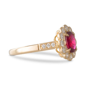 Unheated Ruby Cluster Ring