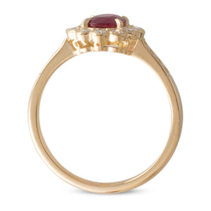 Unheated Ruby Cluster Ring
