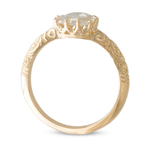 Rose Cut Solitaire Diamond Ring