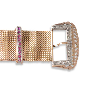 A Gold & Diamond Buckle Bracelet