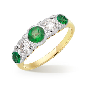 Emerald and Diamond Ring