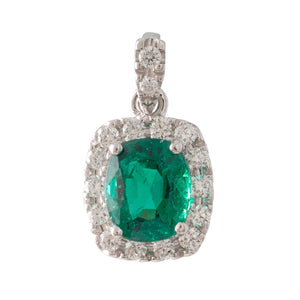 Emerald & Diamond Cluster Pendant