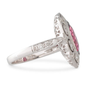 Antique Style Garnet & Diamond Ring
