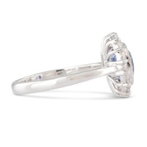 Sapphire and Diamond Cluster ring