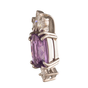 Purple Sapphire and Diamond Pendant