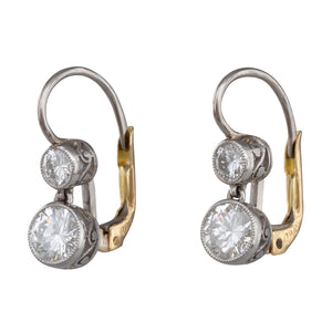 Double Diamond Drop Earrings