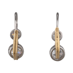 Double Diamond Drop Earrings