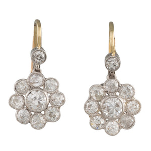 Diamond Cluster Drop Earrings