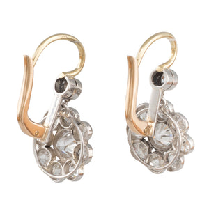 Diamond Cluster Drop Earrings