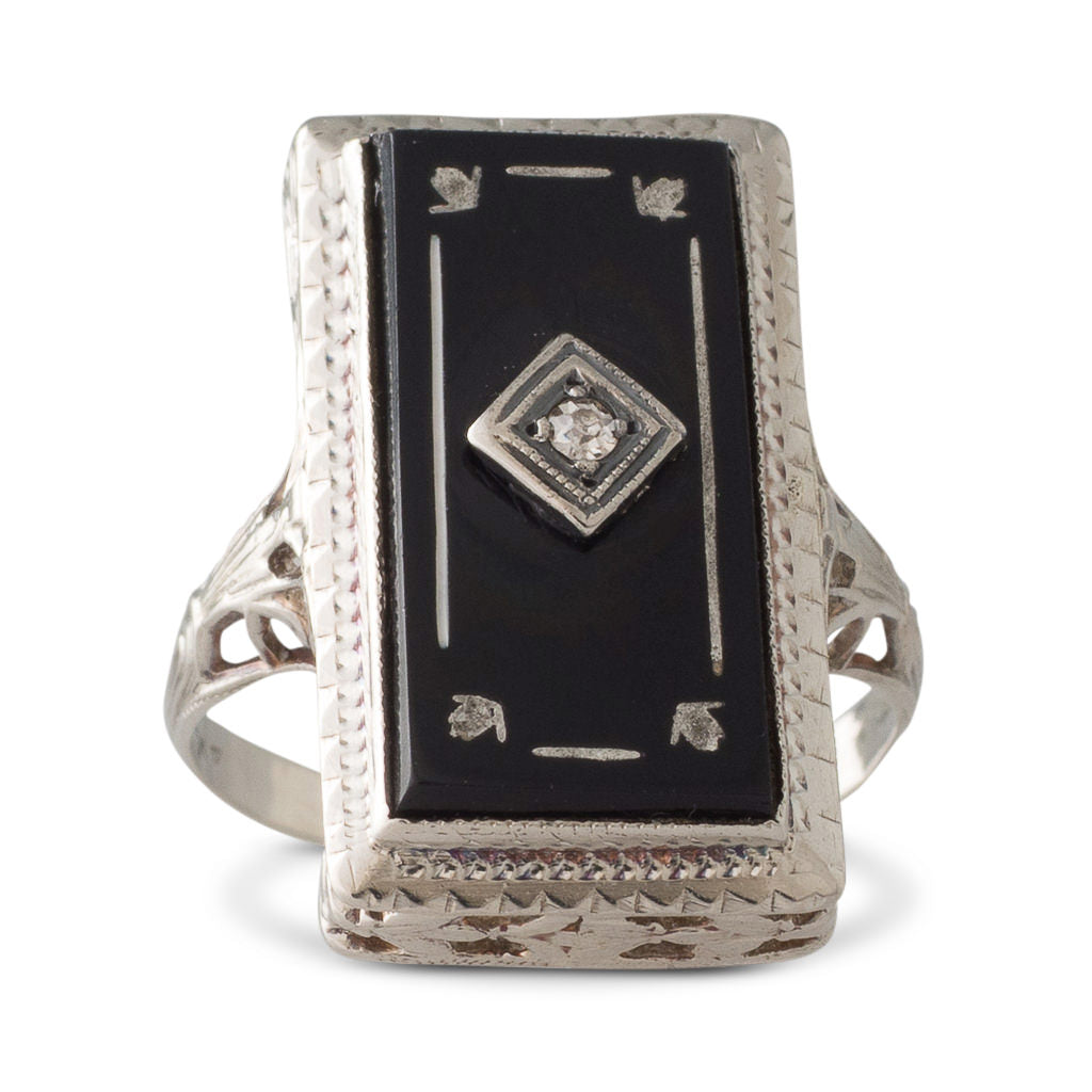 Antique Ring with Black Onyx