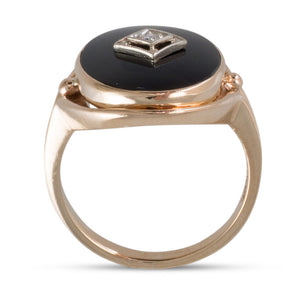 Black Onyx & Diamond Ring