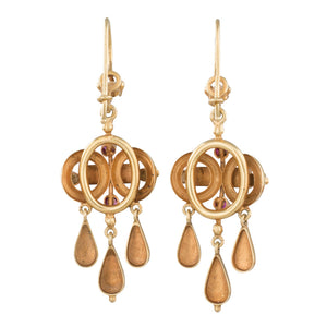 Seed Pearl and Enamel Earrings