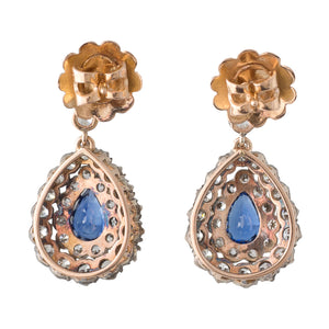 Sapphire & Diamond Cluster Earrings